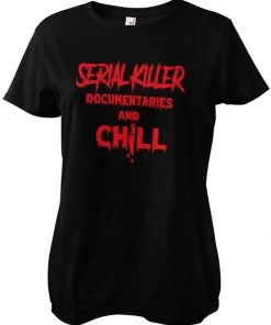 Retro Movies Serial Killer And Chill Girly T-Shirt Black New In