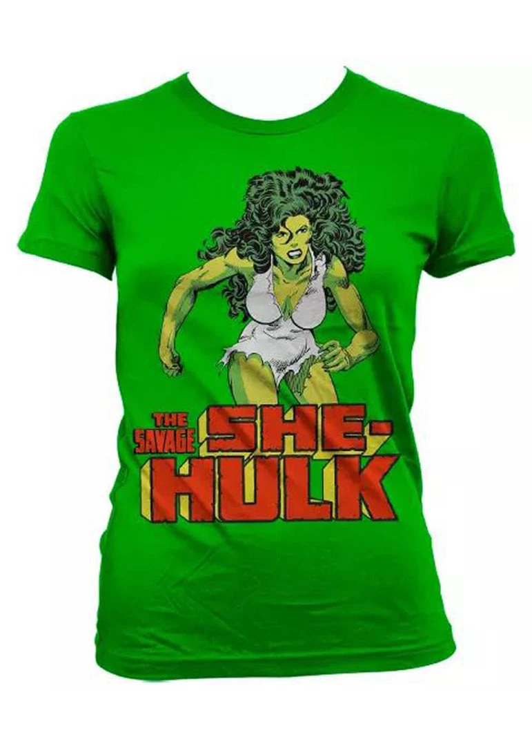 Retro Movies DC Comics She-Hulk Girly T-Shirt Green