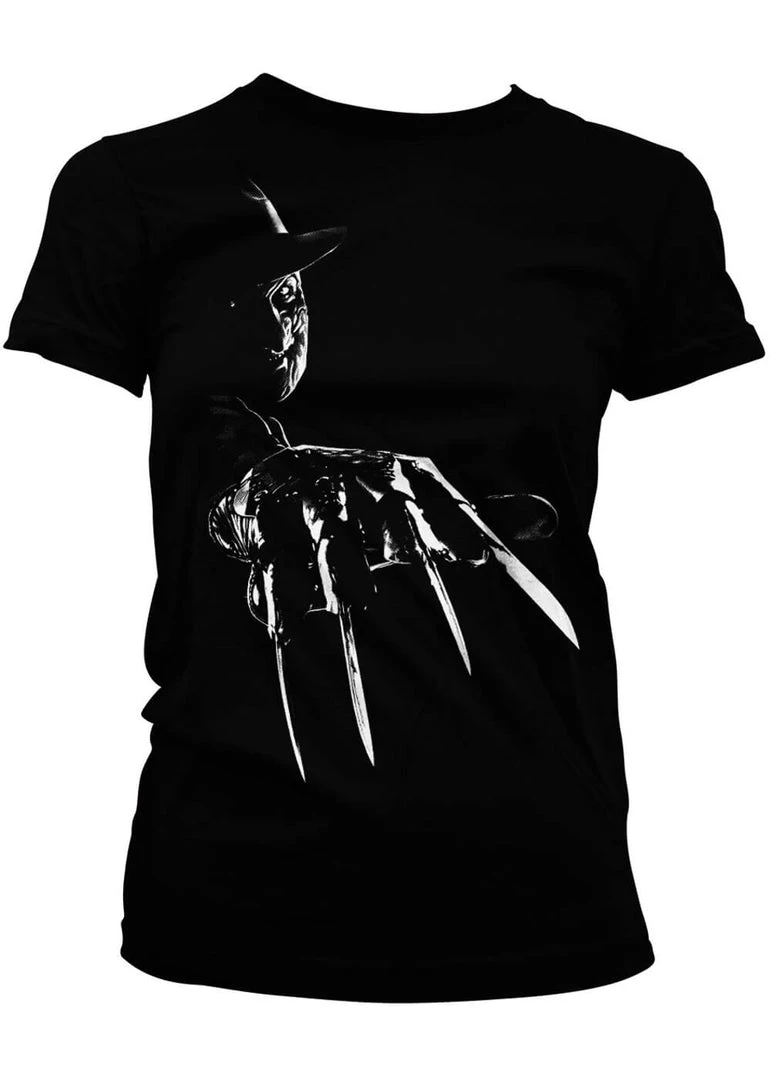 New In Retro Movies Nightmare On Elm Street Freddy Girly T-Shirt Black