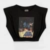 Retro Movies Ladies Star Wars 80's Crop Top Black New In