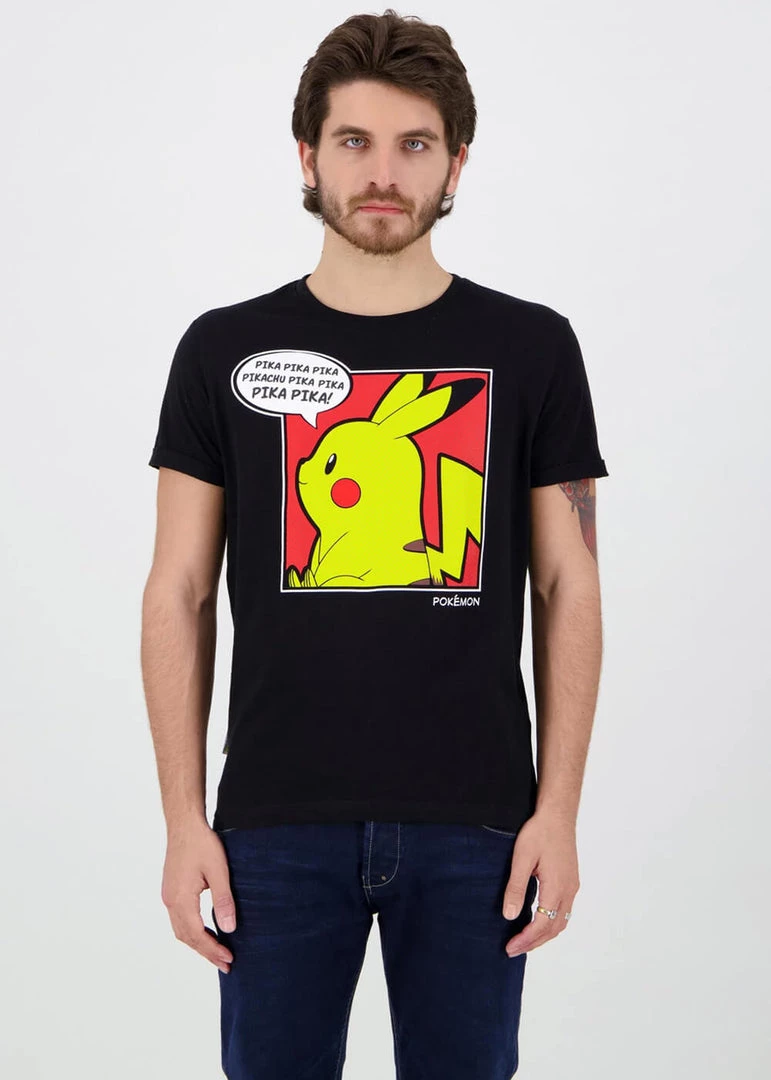 New In Retro Movies Pokémon Pika Pop T-Shirt Black