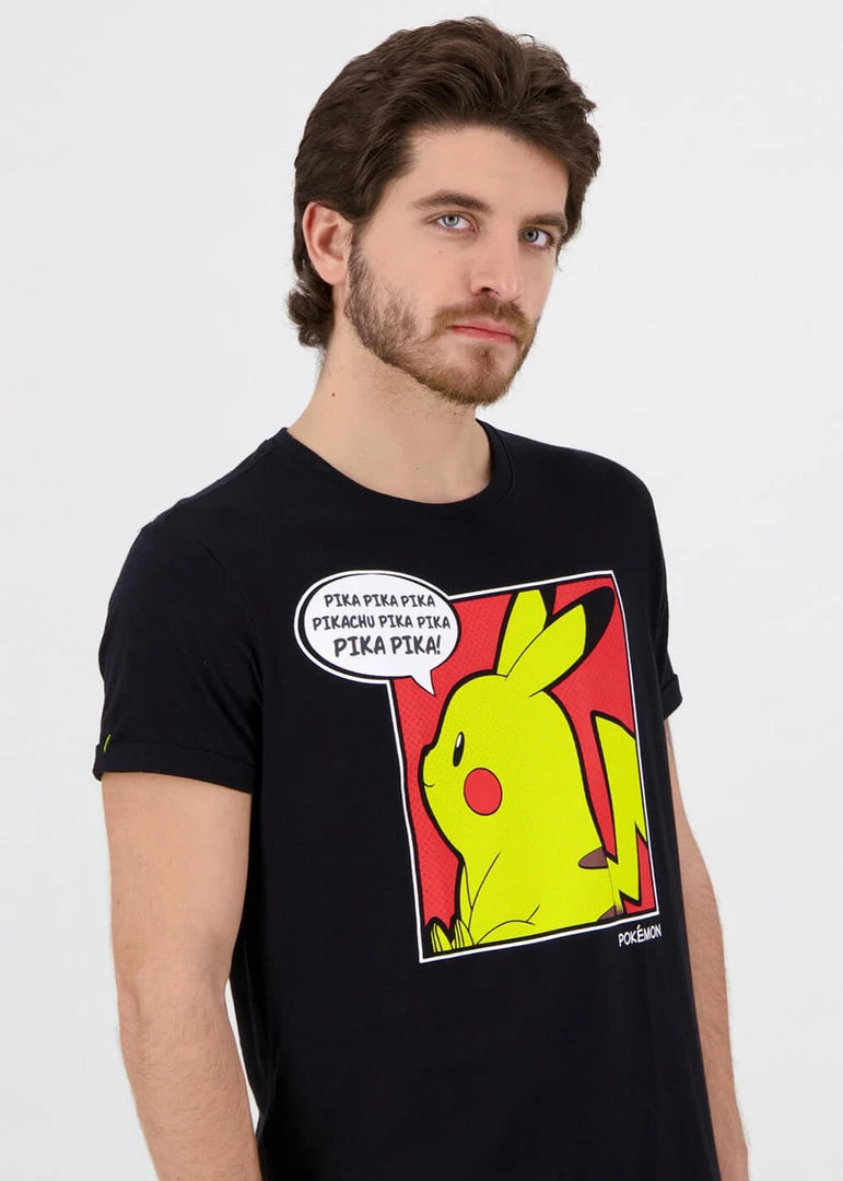 New In Retro Movies Pokémon Pika Pop T-Shirt Black