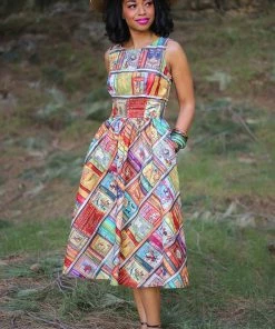 Retrolicious Fairytales Midi 50's Swing Dress Multi New In