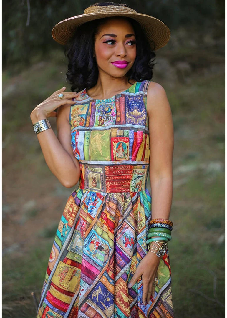 Retrolicious Fairytales Midi 50's Swing Dress Multi New In