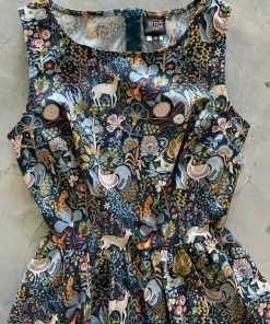 New In Retrolicious Majestic Midi 50's Swing Dress Multi