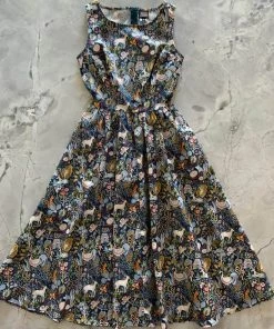 New In Retrolicious Majestic Midi 50's Swing Dress Multi