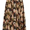 New In Rock N Romance Beverly Japanese Fan 50's Full Circle Swing Skirt Black