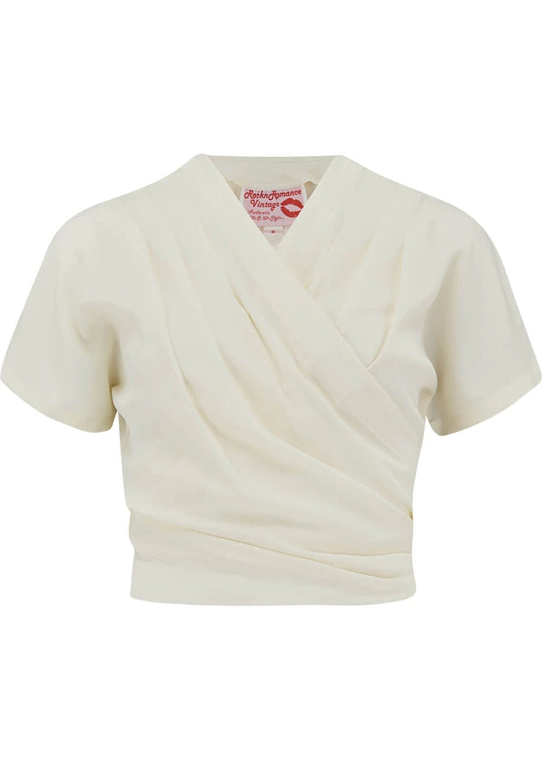 Rock N Romance Darla 40's Wrap Blouse Ivory