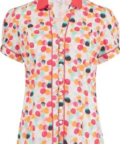 Rock N Romance Margot Bubblegum 50's Blouse Pink New In