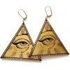 Rosita Bonita All Seeing Eye Pyramid Earrings Gold