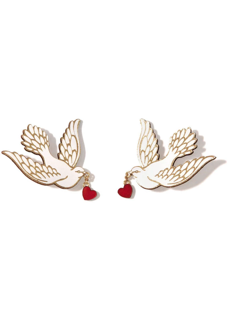New In Rosita Bonita Doves Of Love Double Brooch