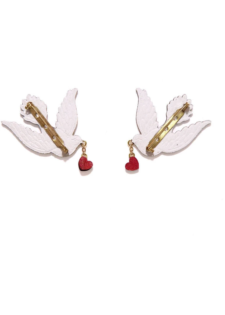 New In Rosita Bonita Doves Of Love Double Brooch
