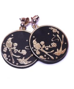 New In Rosita Bonita Toledo Coin Earrings Black