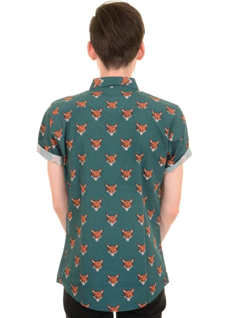 New In Run And Fly Mens Fox Head Shirt Green
