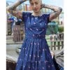 Run And Fly Flamingo Pose 50's Dress Navy New In