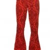 Run And Fly Run & Fly Mens Hendrix Corduroy 70's Flared Trousers Red New In