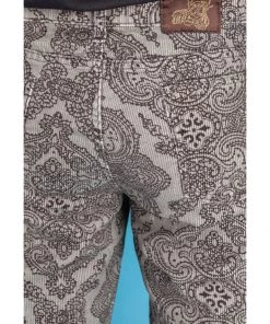 Run And Fly Run & Fly Mens Hendrix Corduroy 70's Flared Trousers Silver