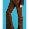 Run And Fly Run & Fly Mens Hendrix Corduroy 70's Flared Trousers Tobacco Brown New In