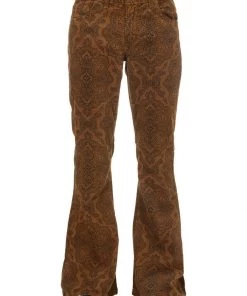Run And Fly Run & Fly Mens Hendrix Corduroy 70's Flared Trousers Tobacco Brown New In