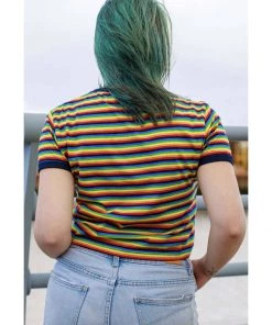 Run And Fly Run & Fly Rainbow Crop T-Shirt Multicolour New In