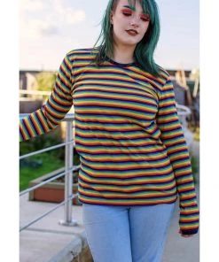 Run And Fly Retro Rainbow 70's T-Shirt Multicolour