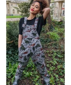 Run And Fly Run & Fly Adventure Dinosaur Twill 70's Dungarees Grey