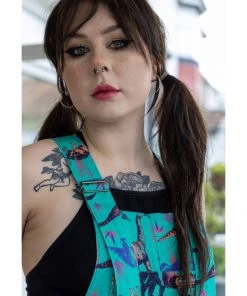 Run And Fly Run & Fly Adventure Dinosaur Twill 70's Dungarees Jade