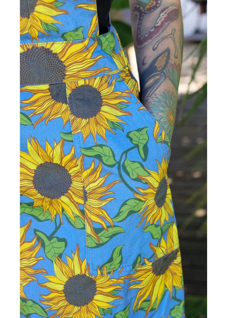 Run And Fly Sunflowers Pinafore 60's Dress New In