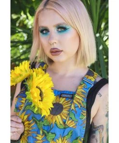 Run And Fly Sunflowers Pinafore 60's Dress New In