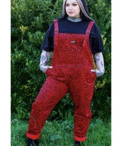 Run And Fly Run & Fly Leopard Corduroy Dungarees Red New In