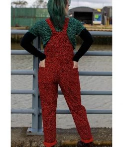 Run And Fly Run & Fly Leopard Corduroy Dungarees Red New In