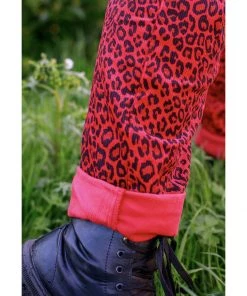 Run And Fly Run & Fly Leopard Corduroy Dungarees Red New In