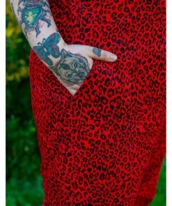 Run And Fly Run & Fly Leopard Corduroy Dungarees Red New In