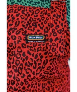 Run And Fly Run & Fly Leopard Corduroy Dungarees Red New In