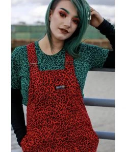 Run And Fly Run & Fly Leopard Corduroy Dungarees Red New In