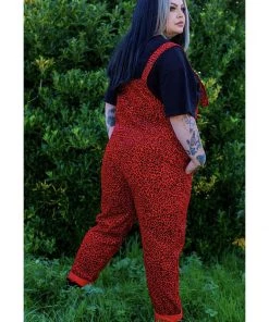 Run And Fly Run & Fly Leopard Corduroy Dungarees Red New In
