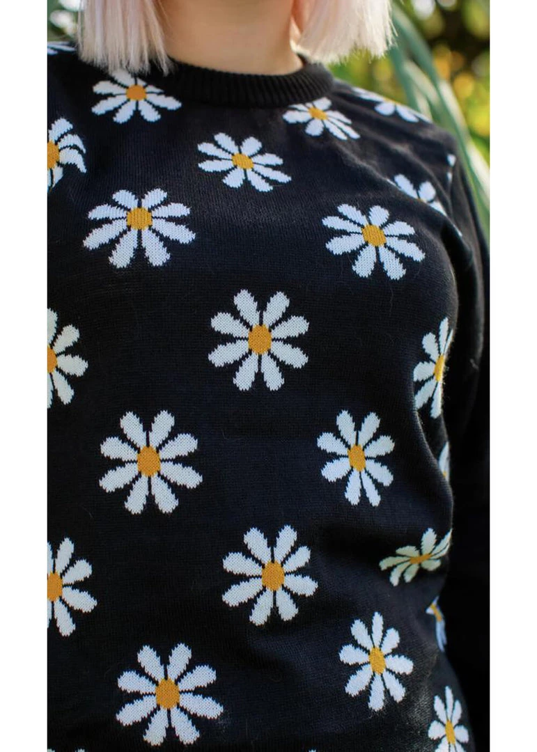 Run And Fly Run & Fly Daisy Chain 60's Sweater Black
