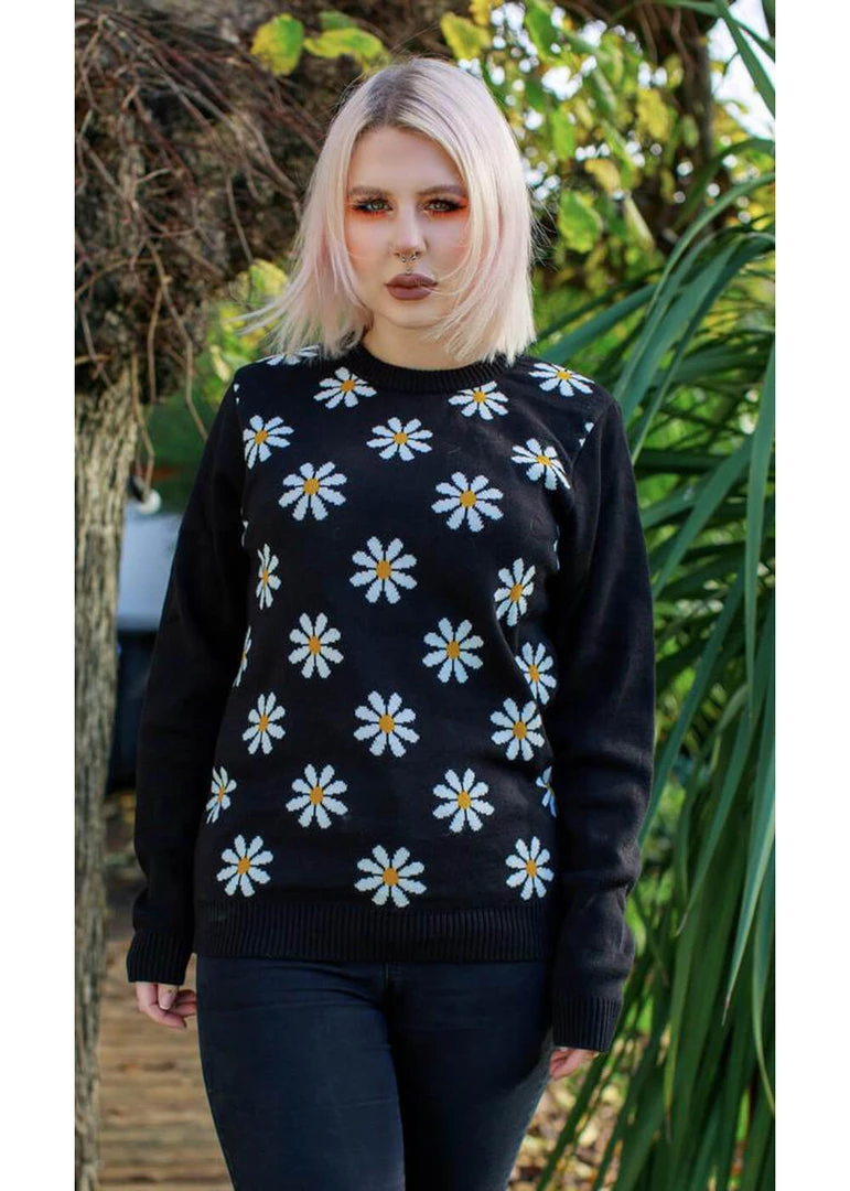 Run And Fly Run & Fly Daisy Chain 60's Sweater Black