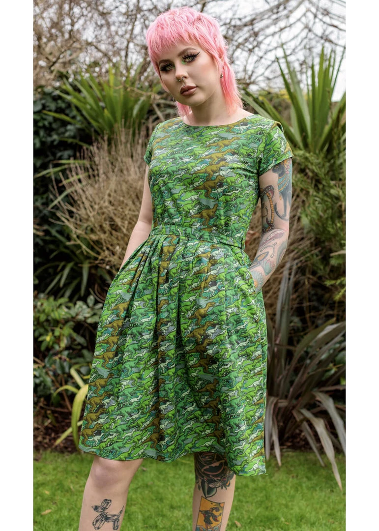 Run And Fly Run & Fly Camo Dino 50's Dress Green