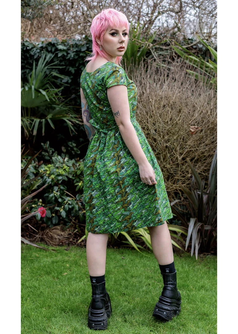 Run And Fly Run & Fly Camo Dino 50's Dress Green