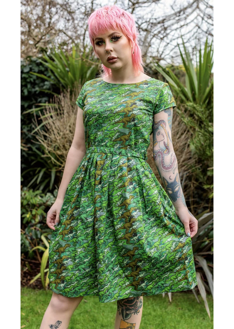 Run And Fly Run & Fly Camo Dino 50's Dress Green