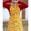 Run And Fly Run & Fly Rainbow Dinosaur Corduroy Pinafore 60's Dress Gold New In
