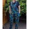 New In Run And Fly Dinosaur Rainbow 60's Dungarees Black