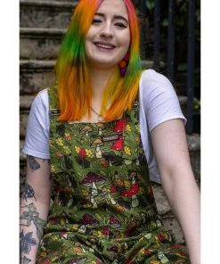 Run And Fly Run & Fly Katie Abey Mushroom Dungarees Green New In