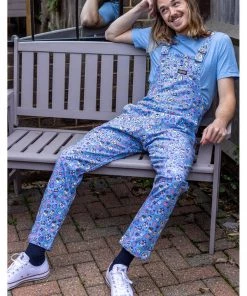 Run And Fly Run & Fly Sugar And Sloth 80's Dungarees Blue New In