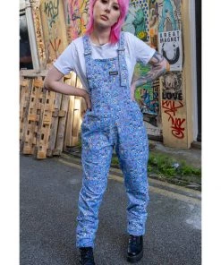 Run And Fly Run & Fly Sugar And Sloth 80's Dungarees Blue New In
