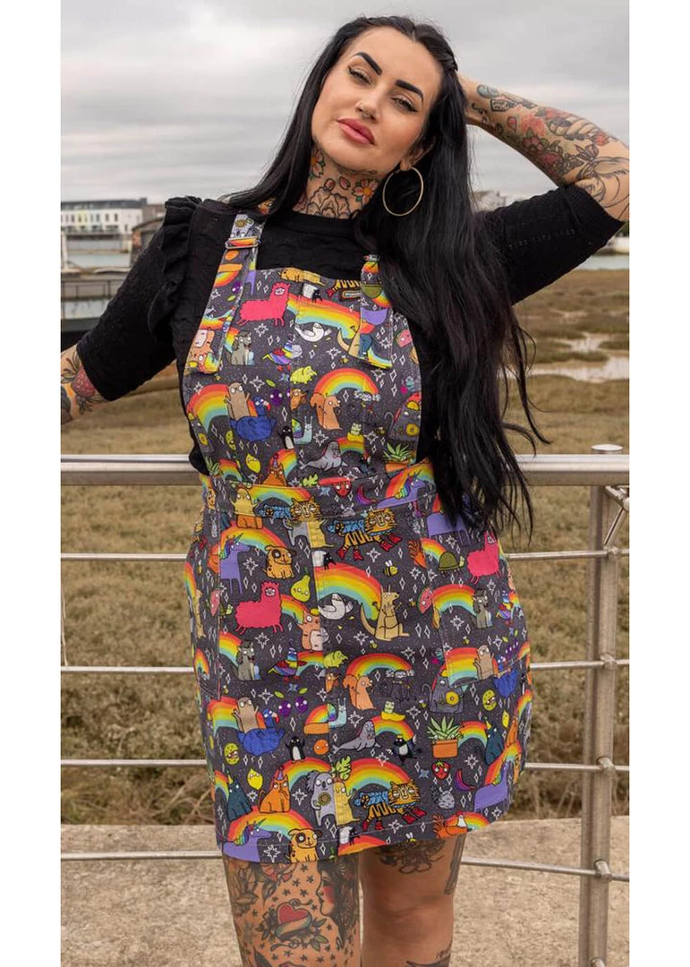 Run And Fly New In Run & Fly Katie Abey Positivity 60's Pinafore Dress Multi