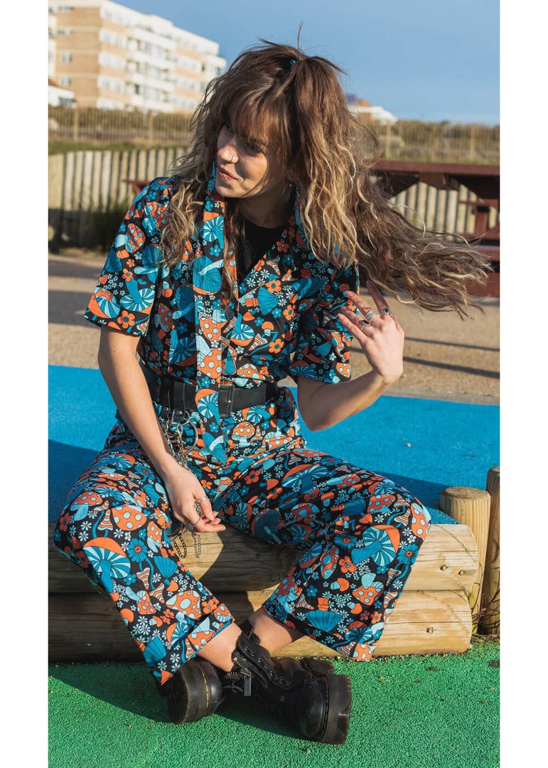 Run And Fly Run & Fly Magic Mushroom Jumpsuit Black New In