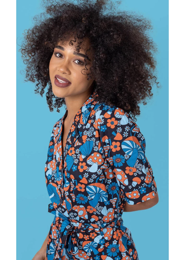 Run And Fly Run & Fly Magic Mushroom Jumpsuit Black New In