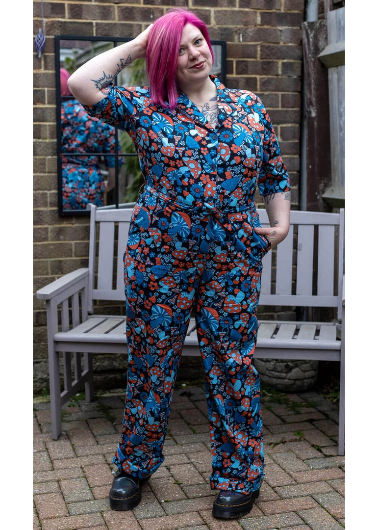 Run And Fly Run & Fly Magic Mushroom Jumpsuit Black New In